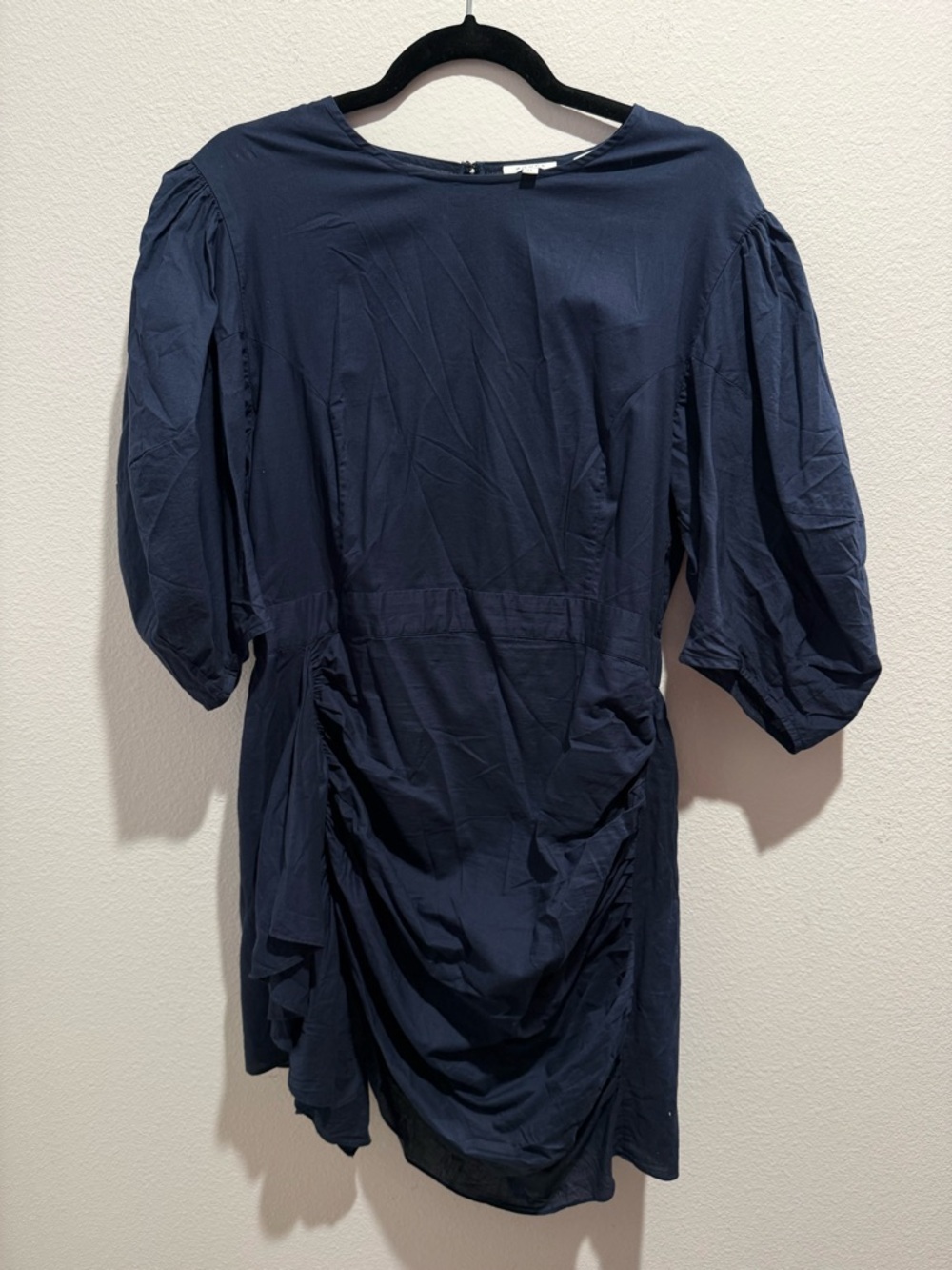 Rhode Pia - Navy Puff-Sleeve Ruched Women's Dress